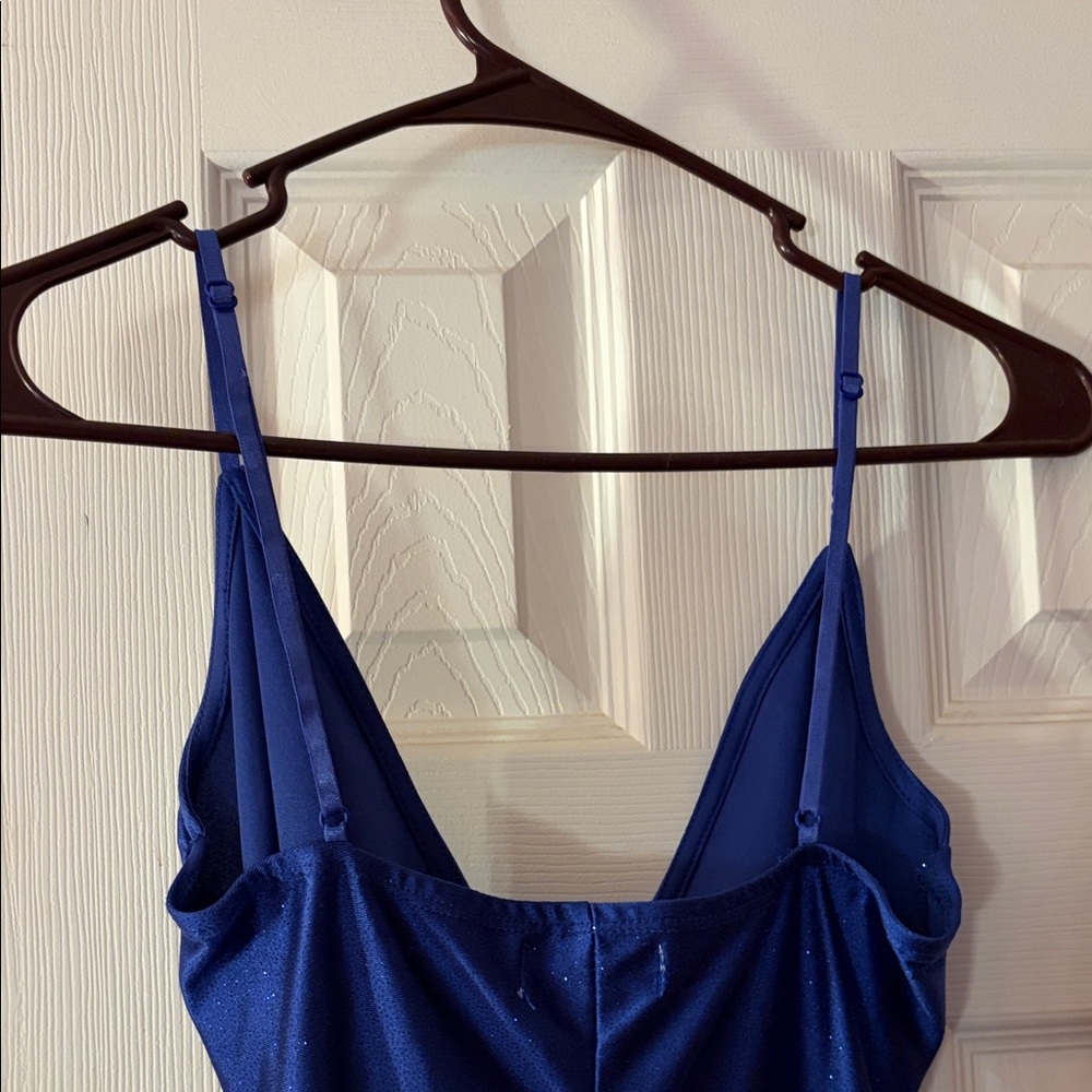 Asymmetrical Sparkly Royal Blue Dress - Picture 6 of 6